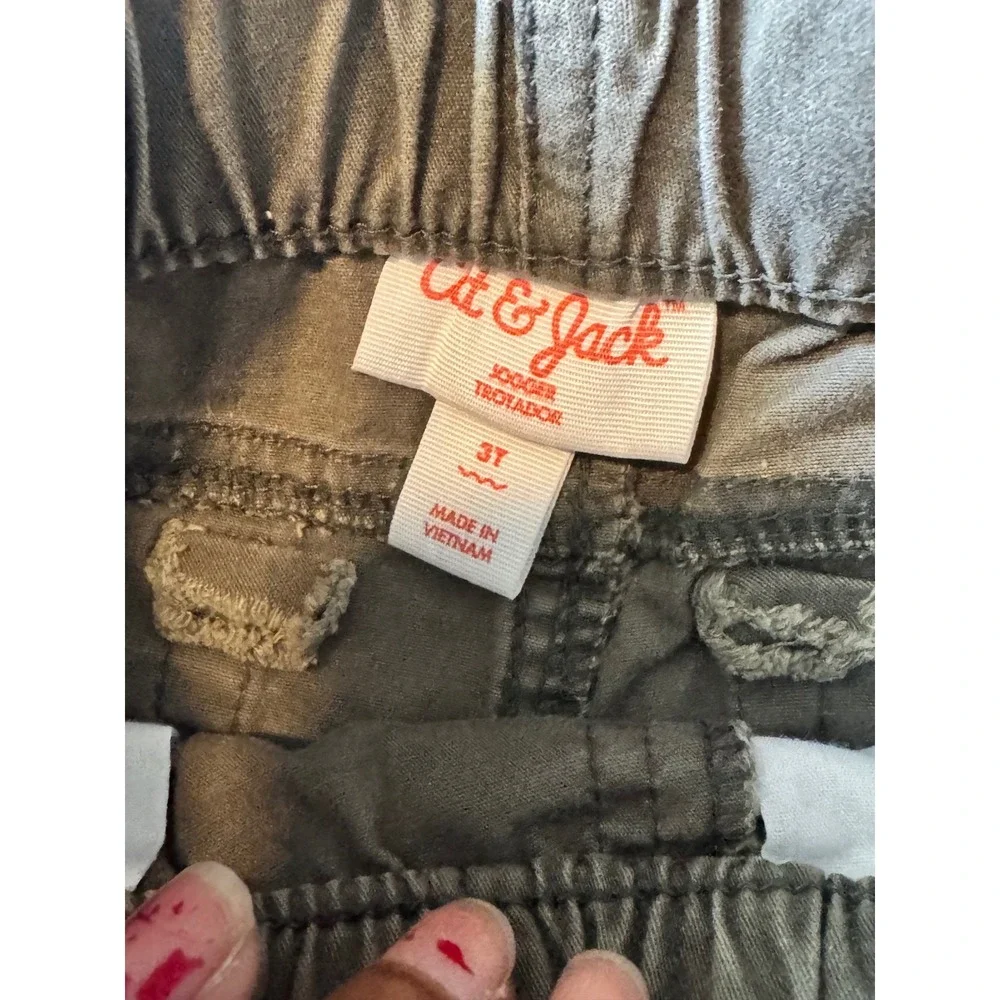 Cat & Jack Boys Olive Green Trotador Jogger Pants Size 3T Elastic Waist